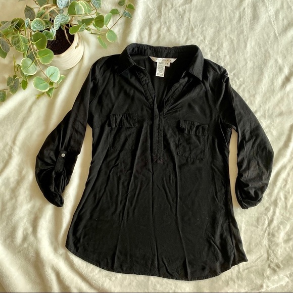 Black Max Studio 3/4 sleeve top - Picture 1 of 2